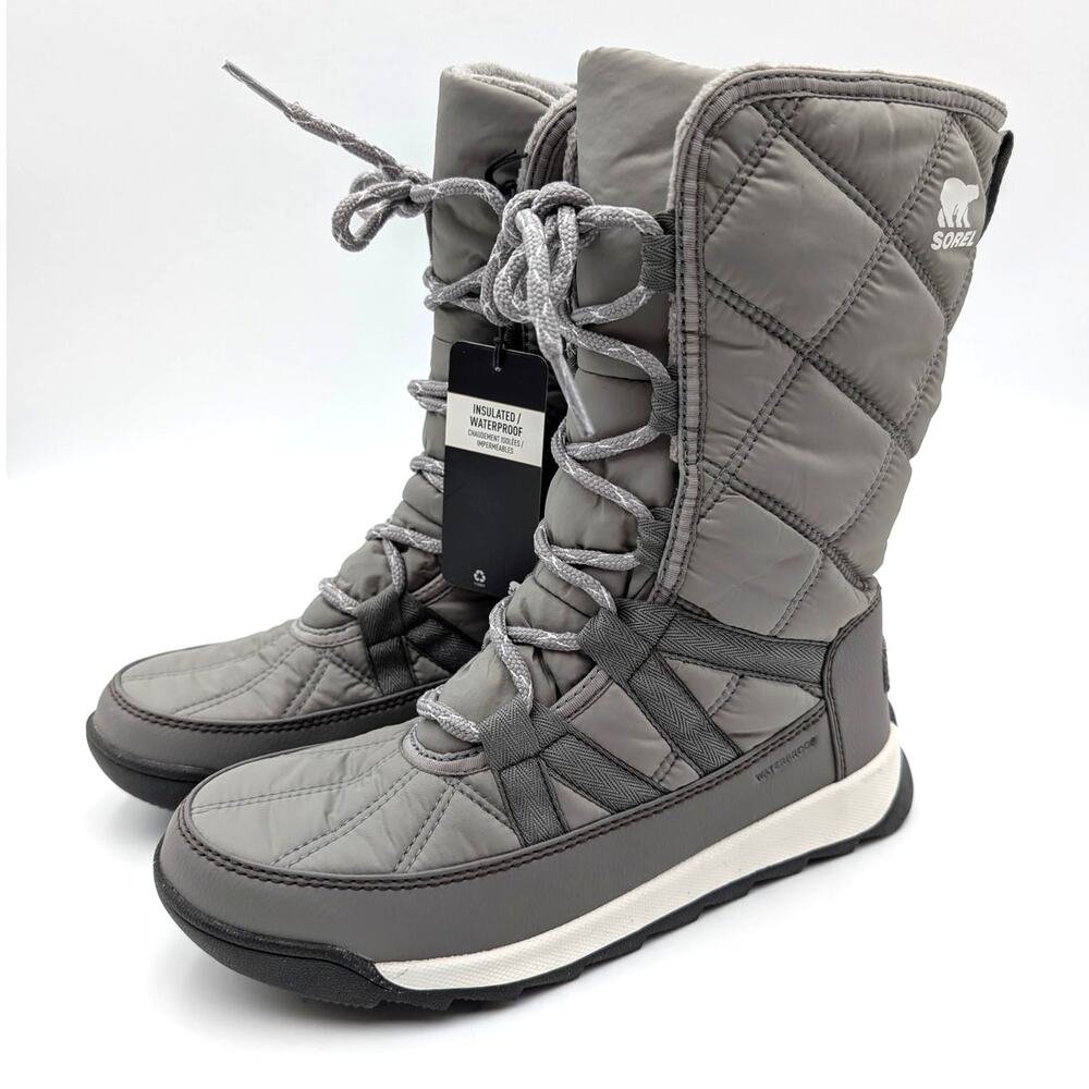 SOREL Whitney II Tall Lace Waterproof Boots Women's Gray Size US5.5 EU36.5